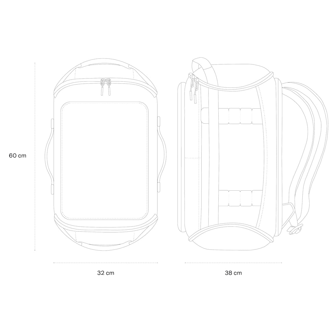 Lisbon Duffle Backpack All Black (S/M/L)