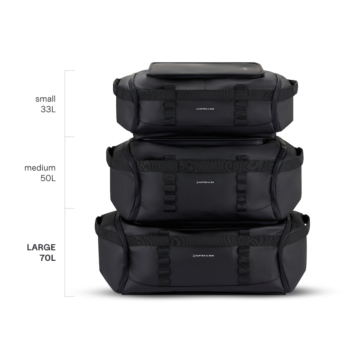 Lisbon Duffle Backpack All Black (S/M/L)