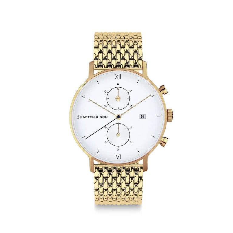 Chrono Small Gold Woven Steel