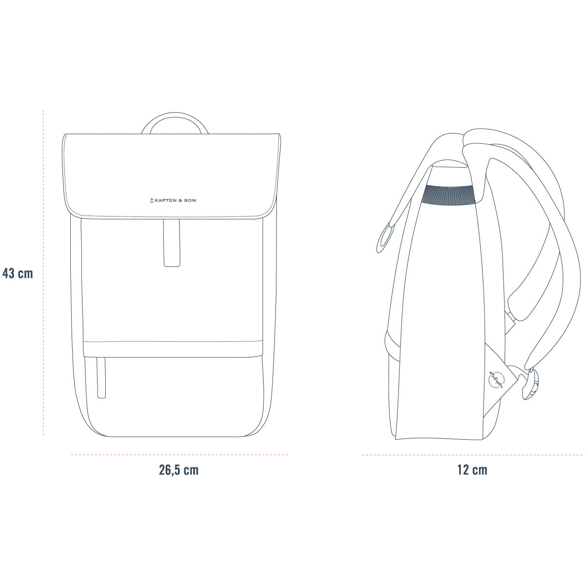 Fyn Cream Black Backpack - kapten & Son - South Africa