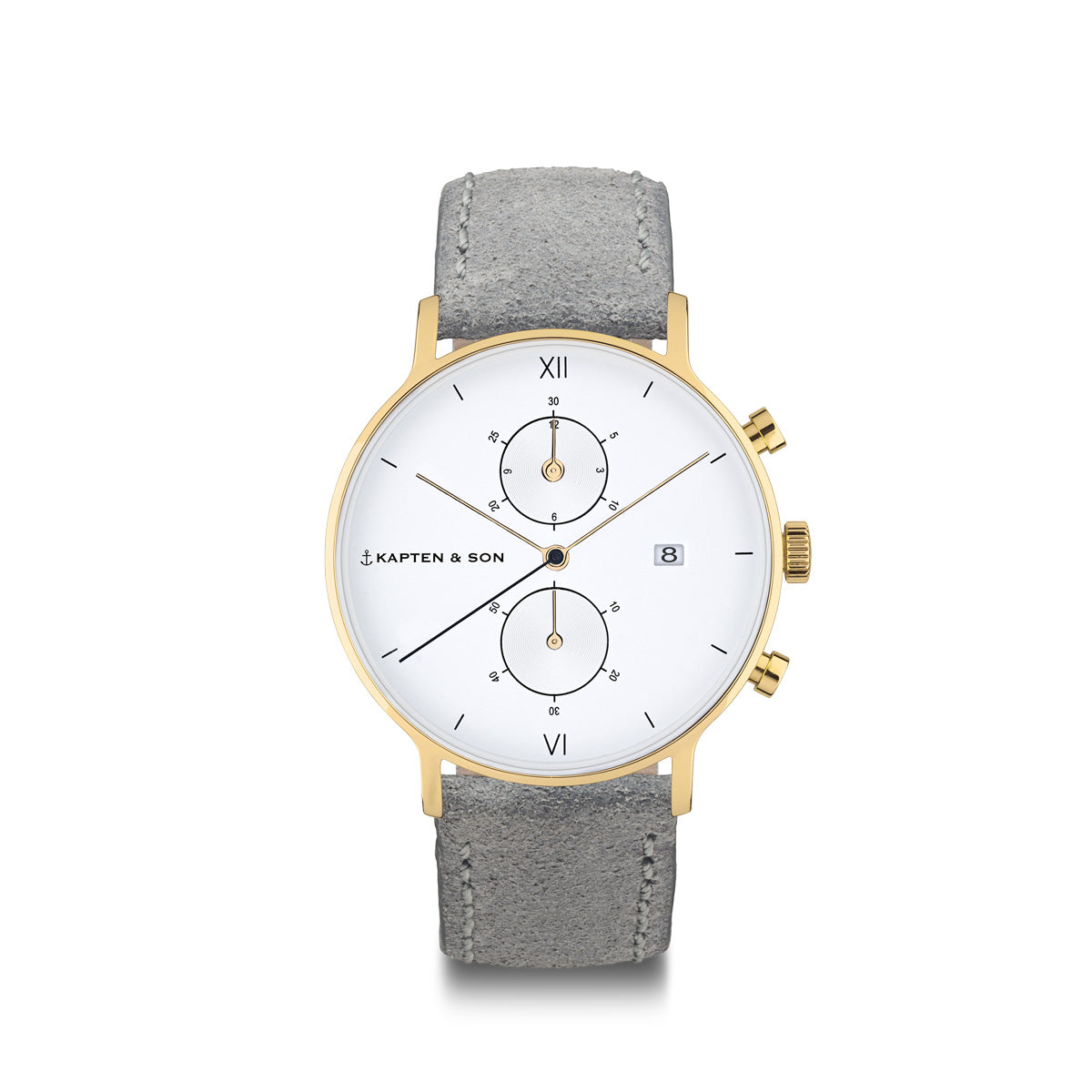 Chrono Small Gold "Grey Vintage Leather" - kapten & Son - South Africa