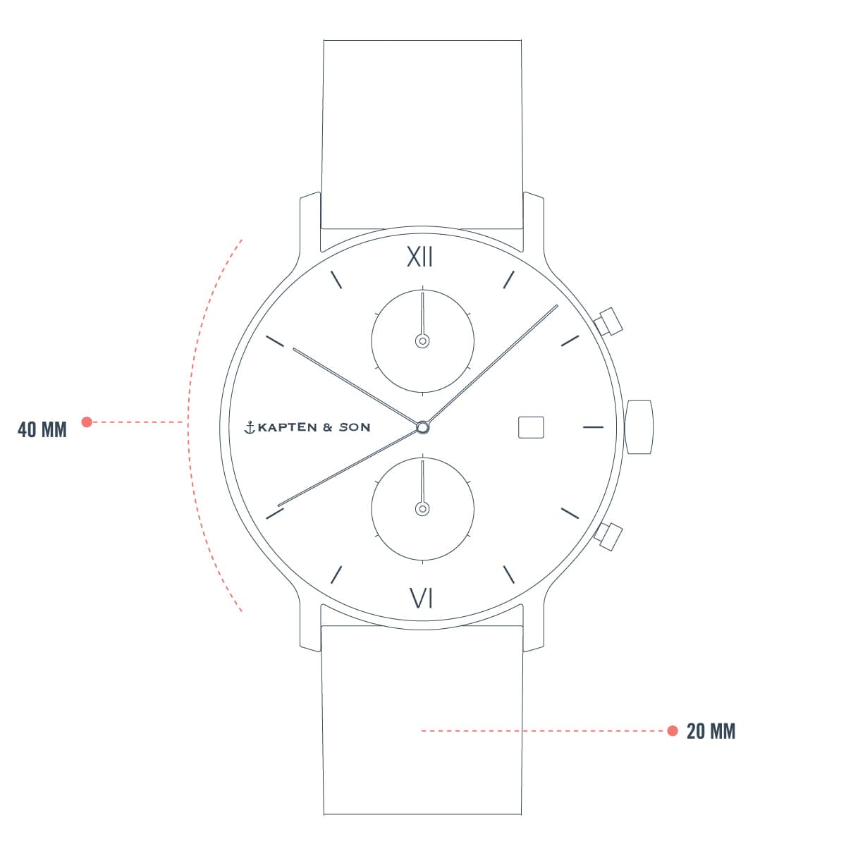 Chrono Black Mesh Watch - kapten & Son - South Africa