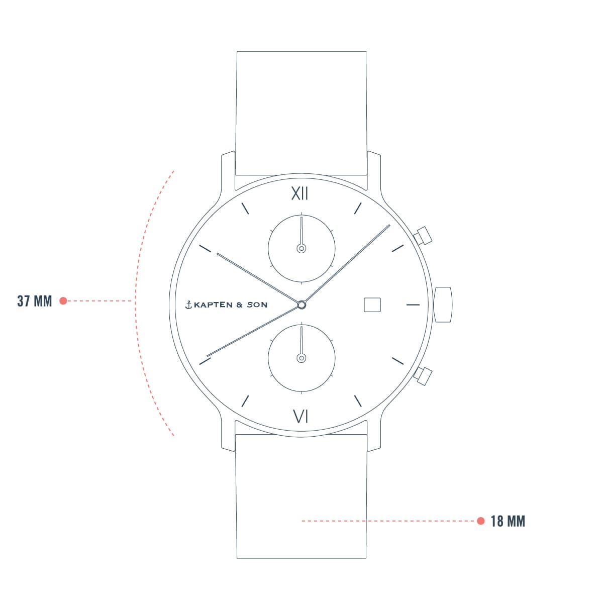 Chrono Small Silver "Rose Woven Leather" - kapten & Son - South Africa